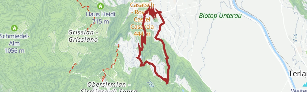 Route map: Da Nalles al Bittnerhof